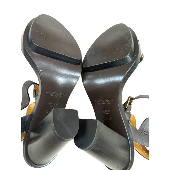 Ralph Lauren women’s brown, tan zebra shoe heels 4-inch-tall size 8 SKU 2929 - Picture 6 of 14
